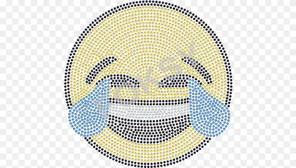 Download Hd Hotfix Cry Face Emoji Rhinestone Transfer Circle, Home Decor, Rug, Art Png