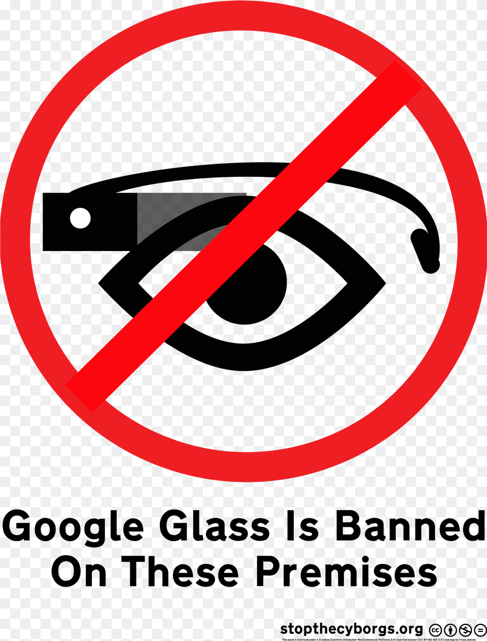 Download Hd By Stop The Cyborgs Google Glass Banned Google Glass Privacy Concerns, Sign, Symbol, Road Sign Png Image