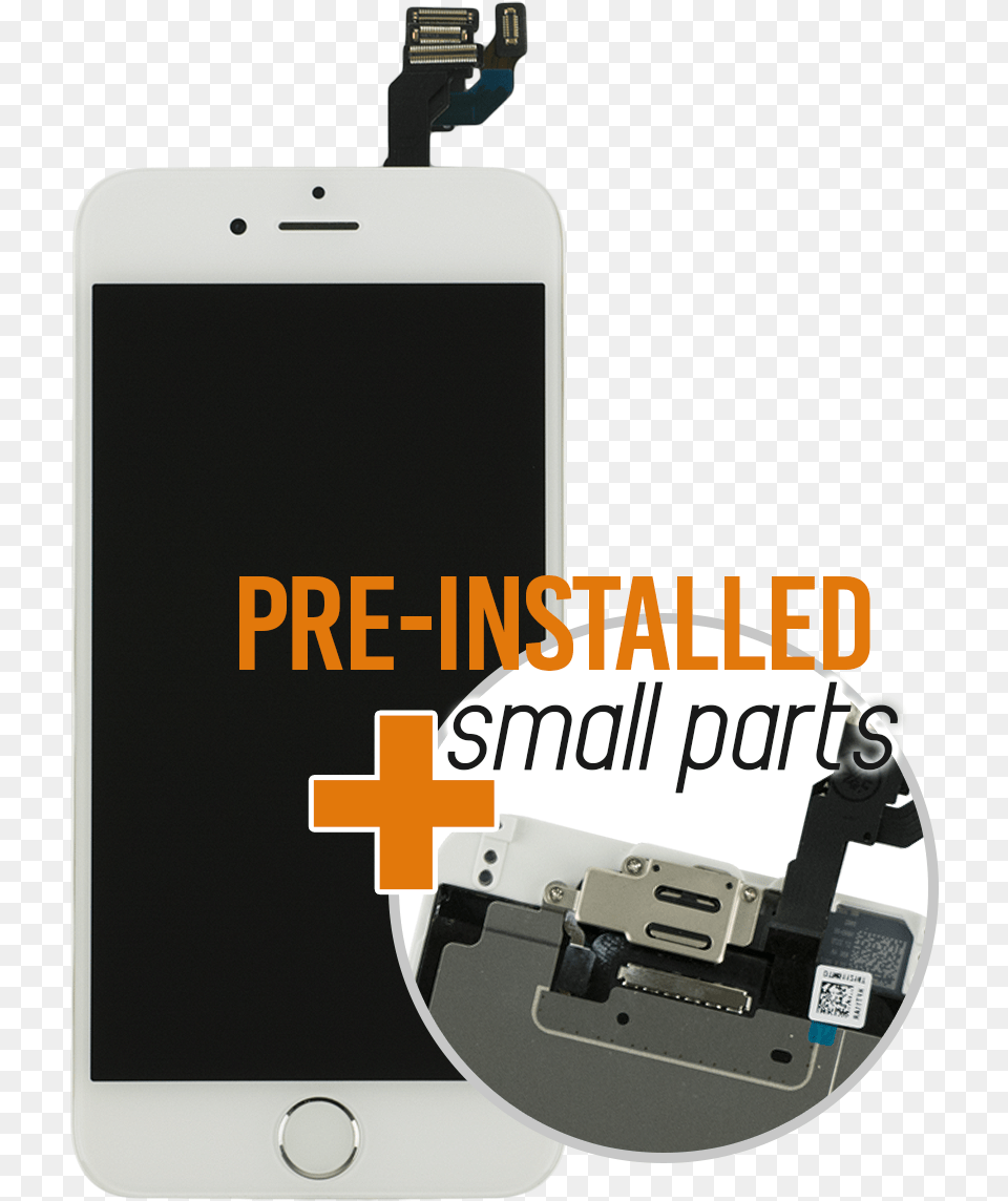 Download Hd Iphone 6 Whitesilver Display Assembly With Smartphone, Electronics, Mobile Phone, Phone, Adapter Free Png