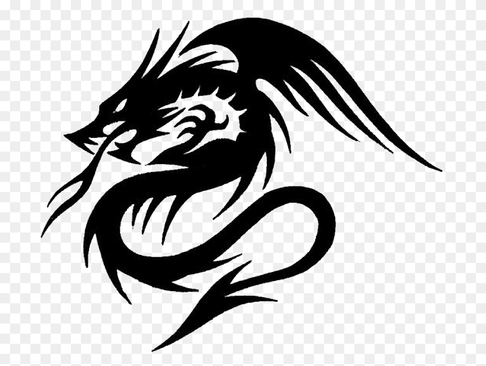 Download Hd Japanese Dragon Silhouette Cb Dragon Tattoo, Animal, Fish, Sea Life, Shark Free Transparent Png