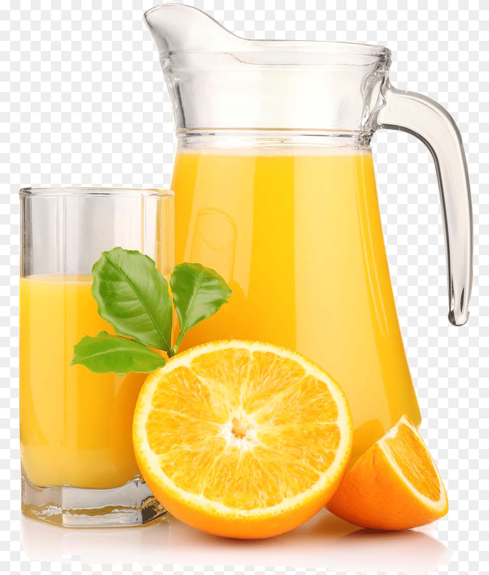 Download Hd Juice Orange Juice Pitcher, Beverage, Plant, Fruit, Food Png Image
