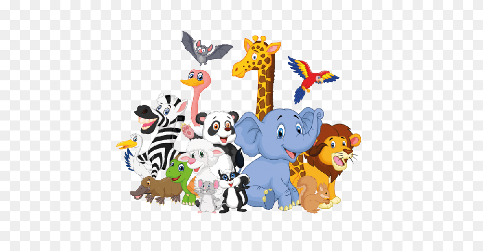 Download Hd Jungle Animals To Copy Group Group Of Animals Clipart, Animal, Bird, Giraffe, Mammal Free Png