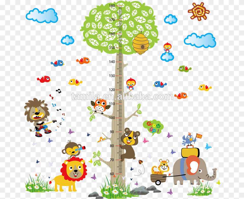 Download Hd Kids Cartoon Jungle Forest Wall Stickers For Kids, Face, Head, Person, Baby Png