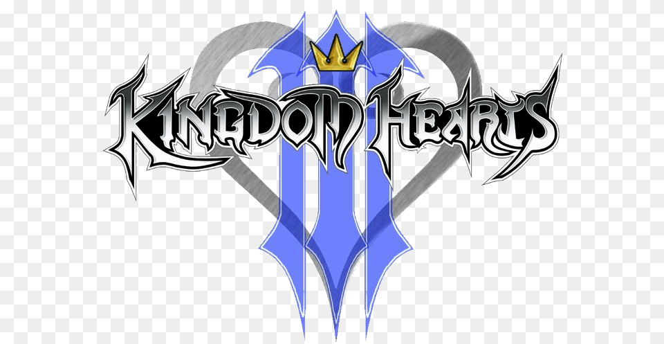 Hd Kingdom Hearts 3 Logo Kingdom Hearts 2 Title, Weapon, Cross, Symbol, Trident Free Png Download