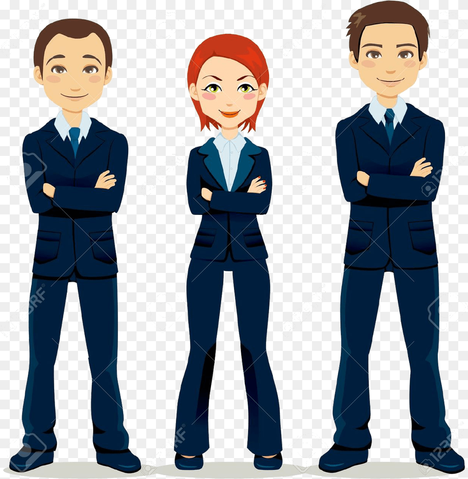 Download Hd La Persona Deber 3 Cartoon Business People Business People Cartoon, Suit, Formal Wear, Clothing, Person Free Png
