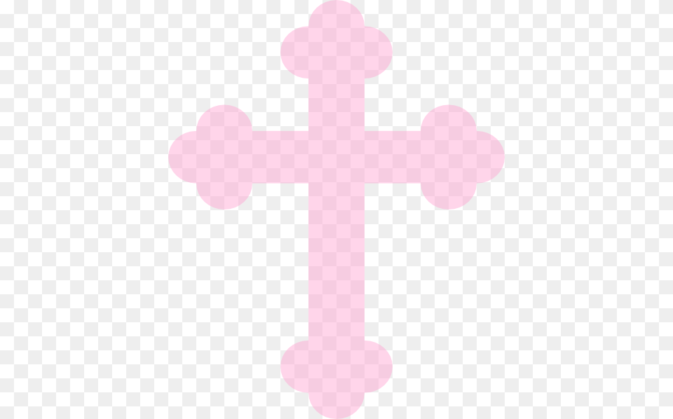 Download Hd Light Clipart Cross And Cross Christening Pink Christening Cross, Symbol Free Transparent Png