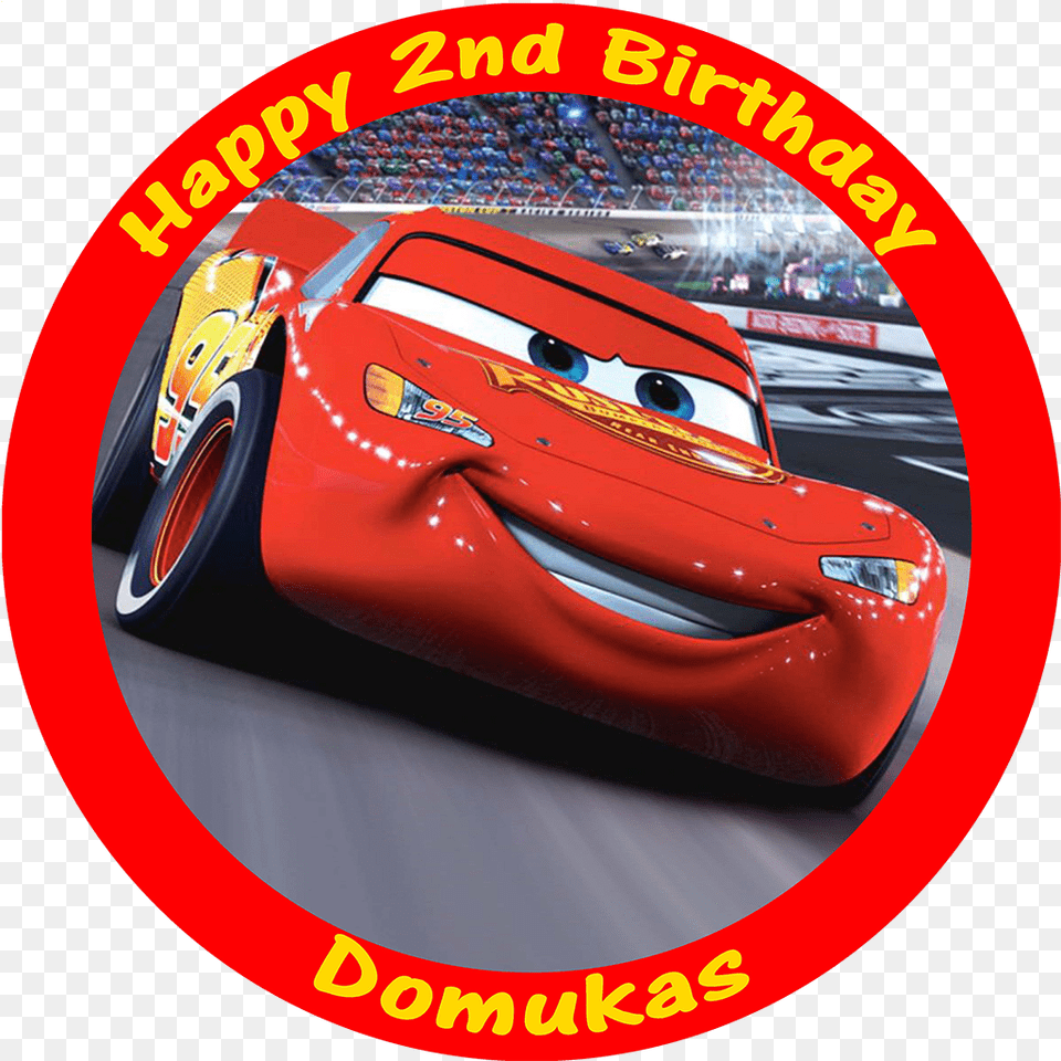 Hd Lightning Mcqueen Cake Lightning Mcqueen Round, Car, Vehicle, Transportation, Alloy Wheel Free Png Download