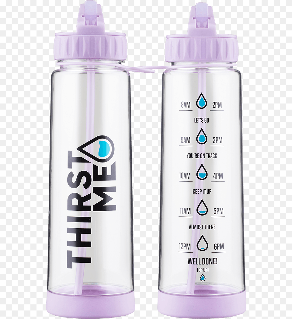 Download Hd Lilac Thirstme Water Tracker Bottle Water Water Bottle, Shaker, Water Bottle, Beverage, Milk Png