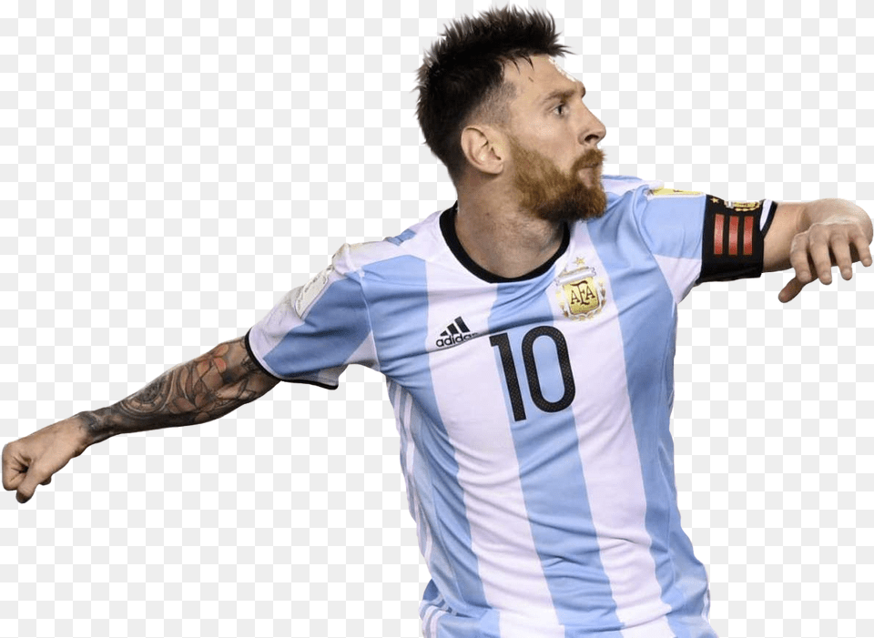 Download Hd Lionel Football Render Argentina Leo Messi, Shirt, Person, Clothing, Face Free Png