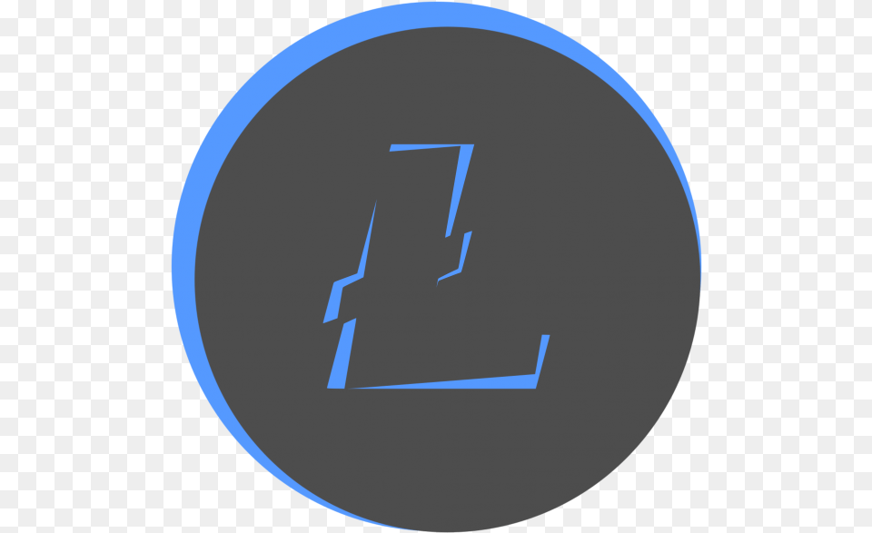 Download Hd Litecoin Logo Circle, Symbol, Disk, Text, Number Free Png
