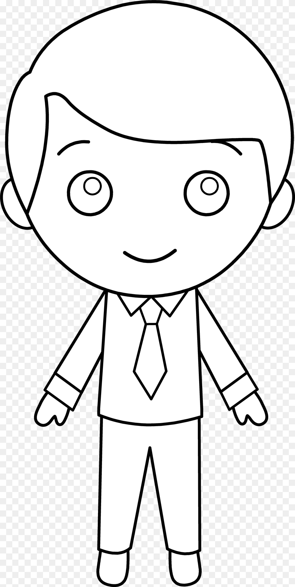Download Hd Little Guy In Suit Line Art Black And White Boy Cartoon Black Background, Book, Comics, Publication, Baby Png