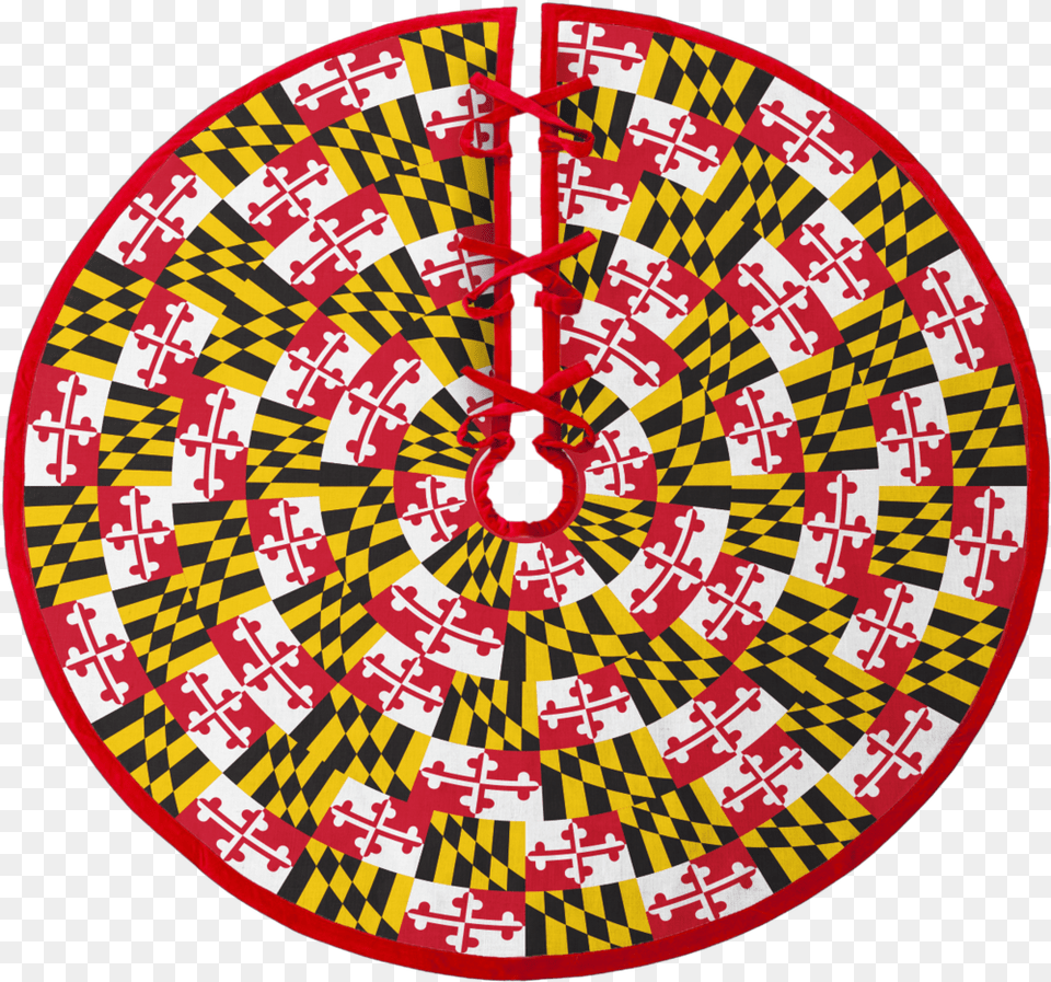 Download Hd Maryland Flag Christmas Tree Skirt Transparent Dot, Analog Clock, Clock Png