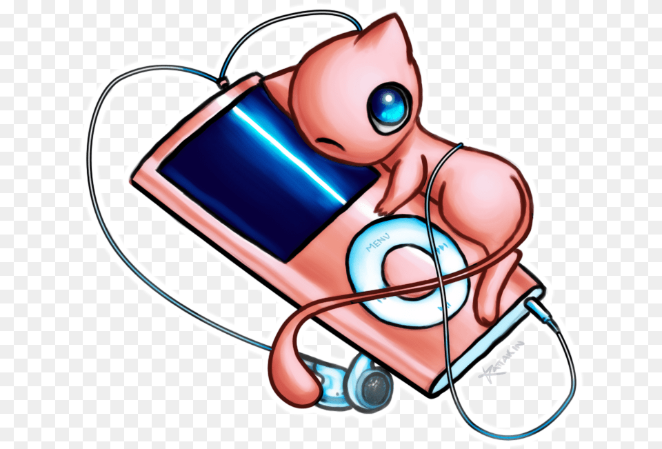 Download Hd Mew The Pokemon Images With An Ipod Cute Kawaii Mew Pokemon, Electronics Free Png