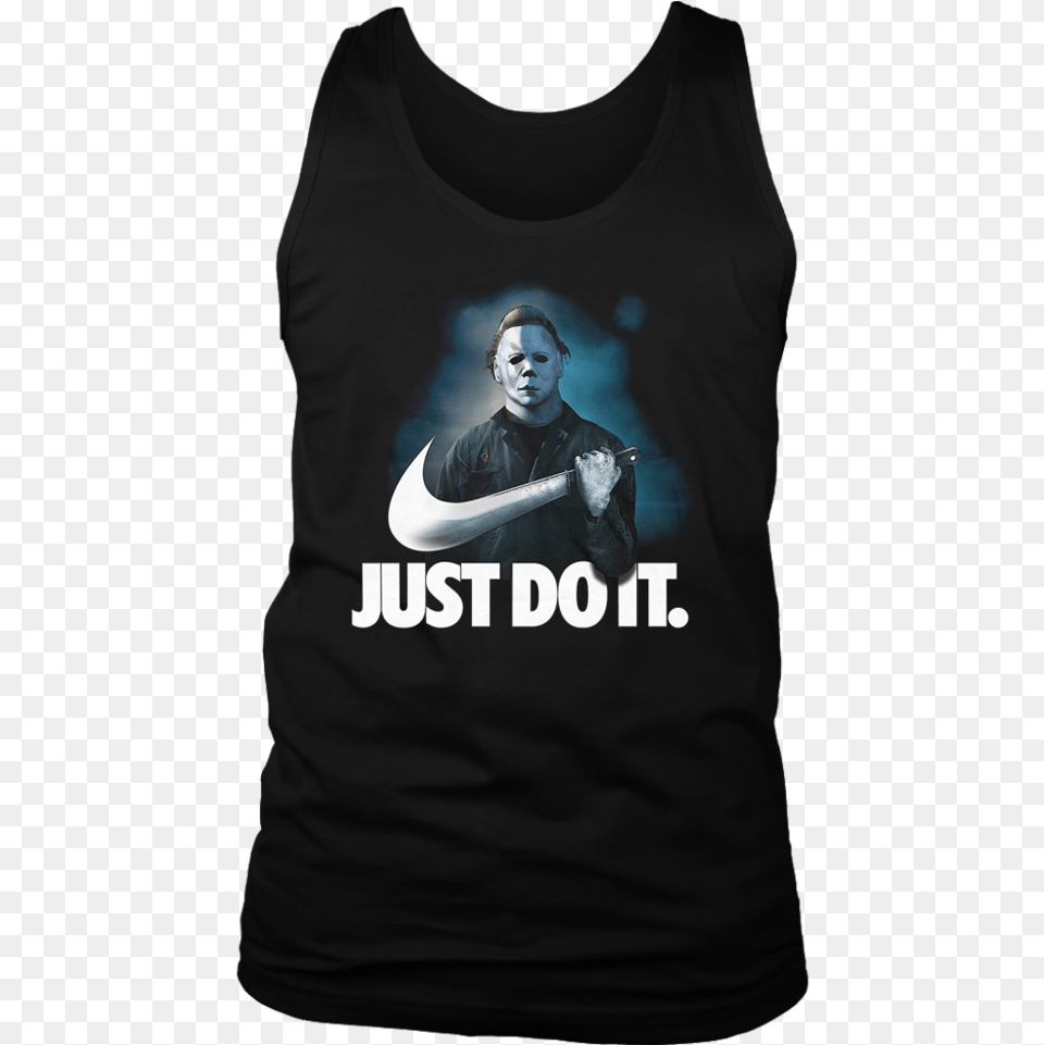 Download Hd Michael Myers Just Do It T Shirt Halloween 2018 Best Michael Myers T Shirt, Clothing, T-shirt, Sword, Weapon Free Transparent Png