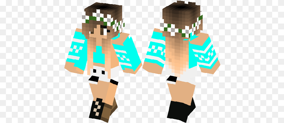 Download Hd Minecraft Flower Crowns Transparent Minecraft Flower Crown Girl, Shorts, Clothing, Person, Neck Png Image