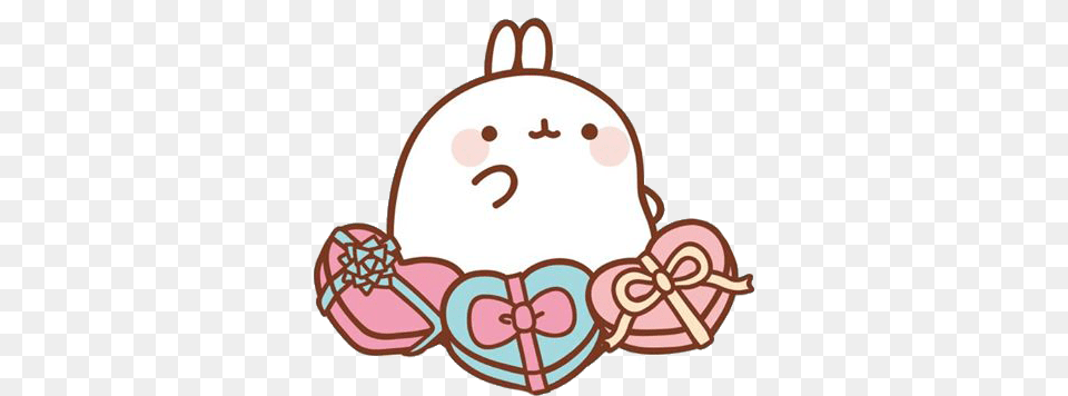 Download Hd Molang Transparent Heart Kawaii Cute, Cream, Dessert, Food, Ice Cream Free Png