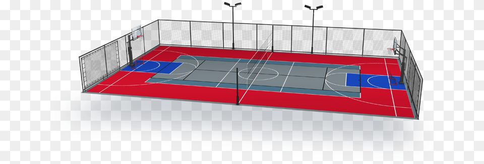 Download Hd Multisport Basketball Multi Sport Court Dimensions Png Image