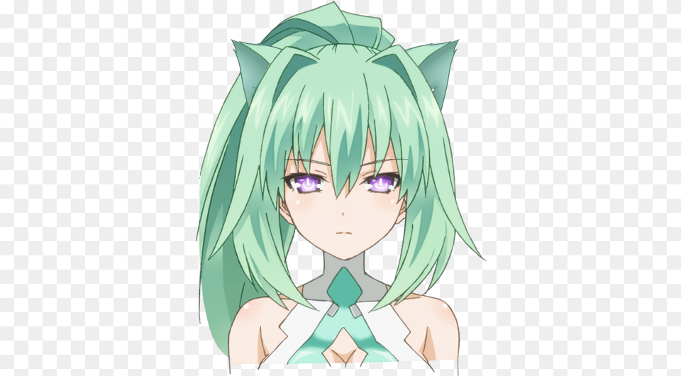 Download Hd Neko Green Heart Hyperdimension Neptunia Green Neptunia Green Heart Weapon, Publication, Book, Comics, Adult Free Transparent Png