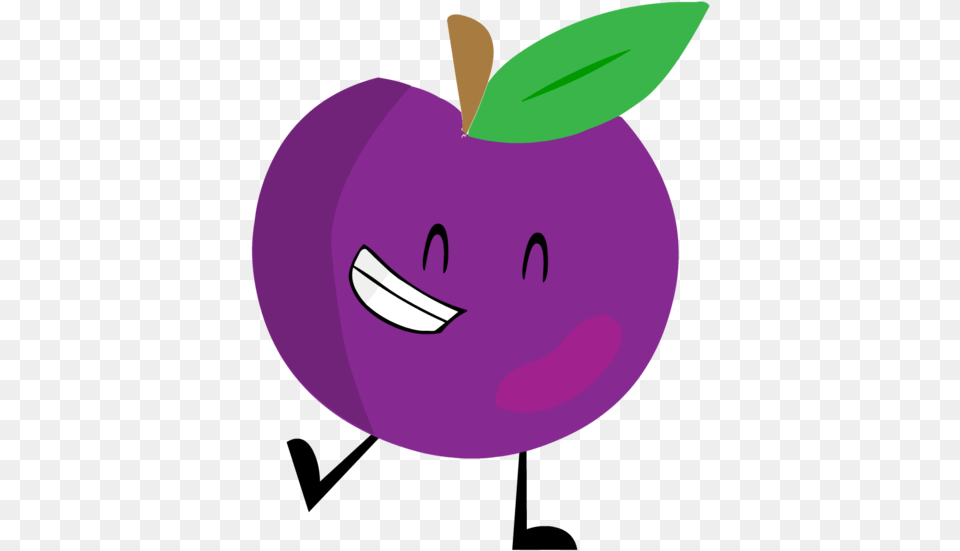 Download Hd New Plum Pose By Bfdi Plum Plum Cartoon, Apple, Food, Fruit, Plant Free Png