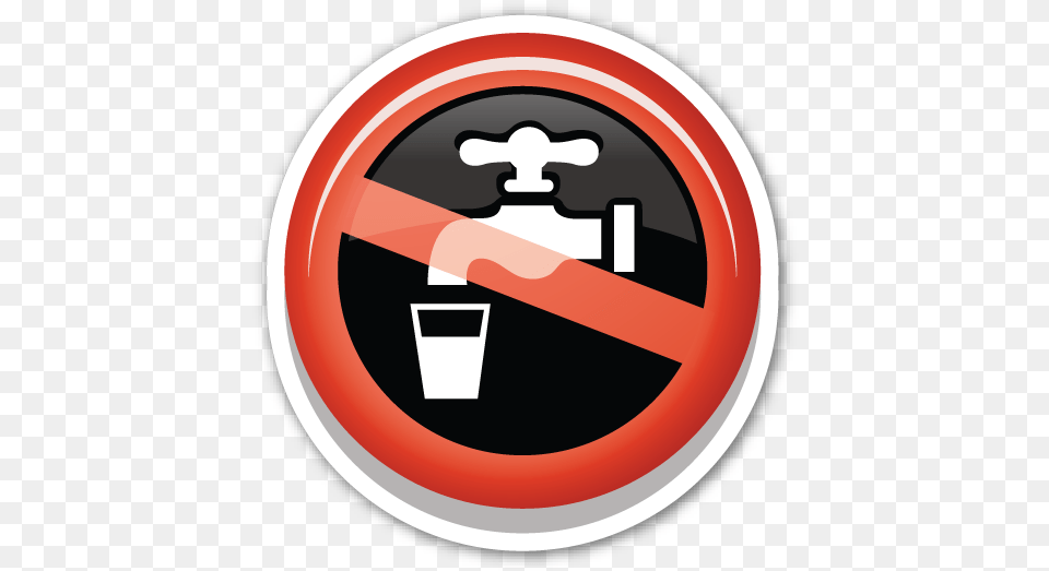 Download Hd Non Potable Water Symbol No Water Emoji, Sign, Road Sign, Disk Free Transparent Png