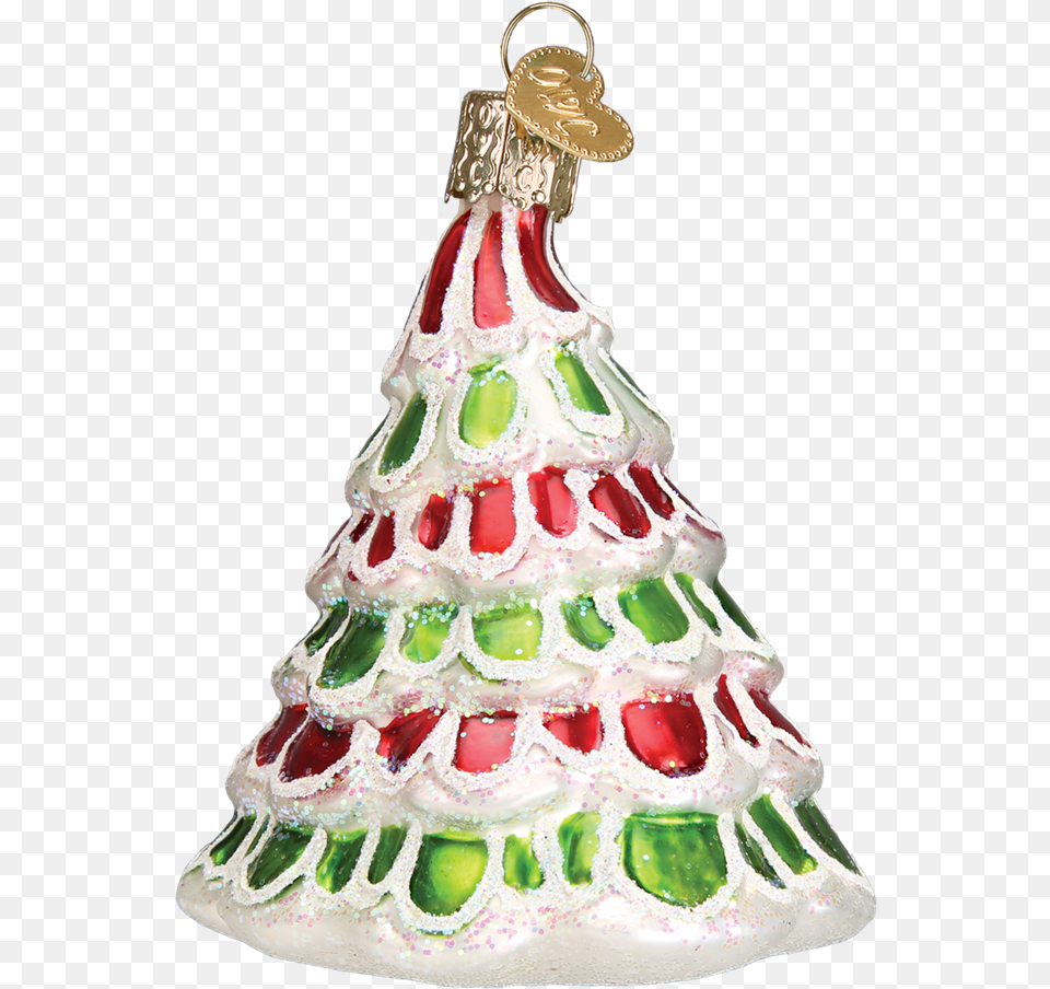 Download Hd Old World Christmas Whimsical Tree Glass Christmas Tree, Birthday Cake, Cake, Cream, Dessert Free Png