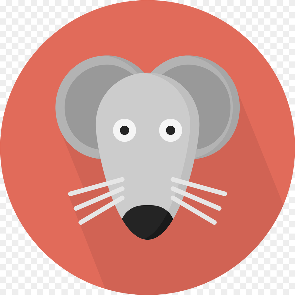 Download Hd Open Flat Icon Mouse Transparent Flat Animal Icon Hd, Disk, Mammal Png Image