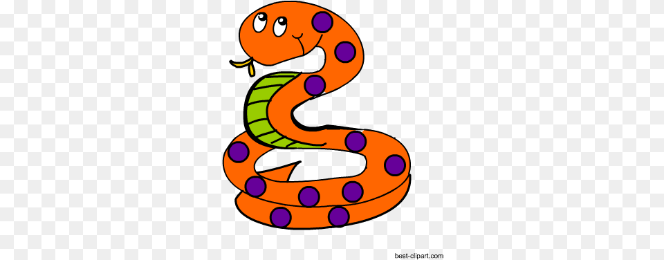 Download Hd Orange And Purple Snake Clip Art Image Serpent Snake Cartoon, Animal, Reptile Png