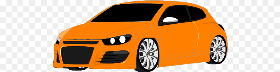 Download Hd Orange Car Clipart Scirocco, Vehicle, Coupe, Transportation, Sports Car Free Png