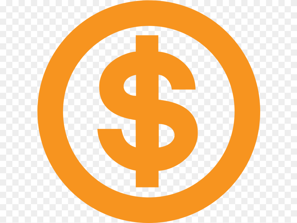 Download Hd Orange Dollar Sign Dollar Sign Icon Orange, Symbol, Logo, Text Free Png