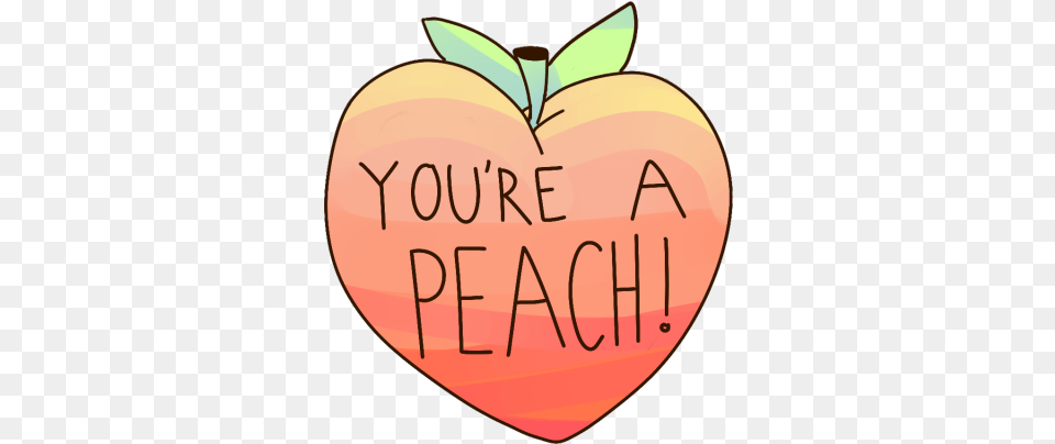 Download Hd Orange Fruit Clipart Transparent Peach Heart, Food, Plant, Produce Png Image
