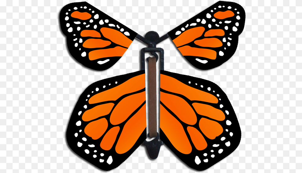 Download Hd Orange Monarch Wind Up Flying Butterfly Flying Flying Led Butterfly, Animal, Insect, Invertebrate Png Image