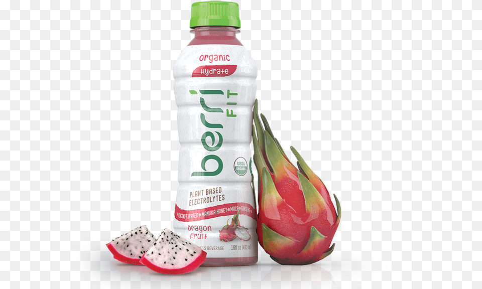 Download Hd Organic Dragon Fruit Berri Drink Transparent Dragon Fruit Flavor Products, Beverage, Juice, Food, Plant Free Png
