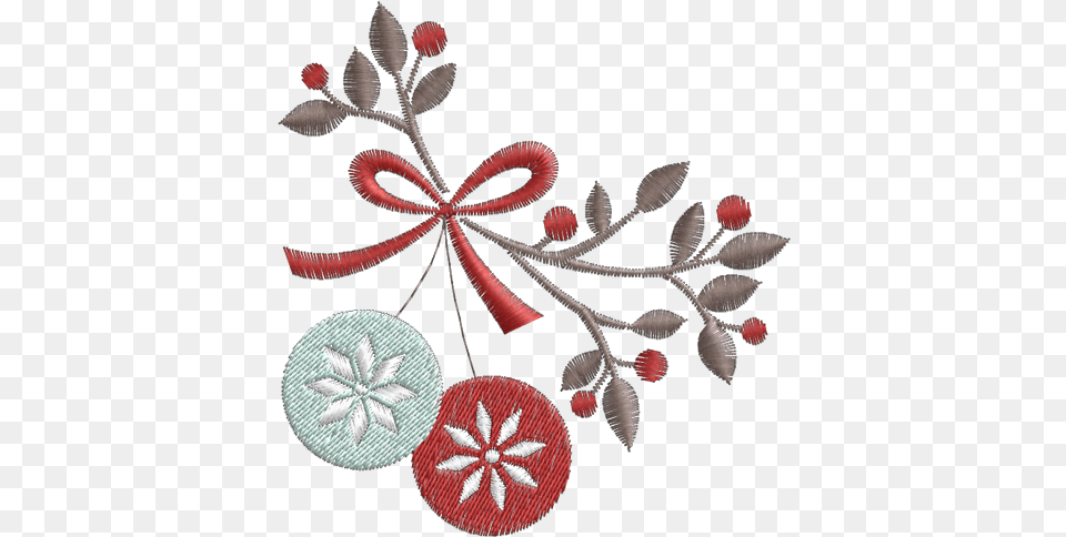 Download Hd Ornamentos De Natal Needlework, Embroidery, Pattern, Plant, Stitch Png
