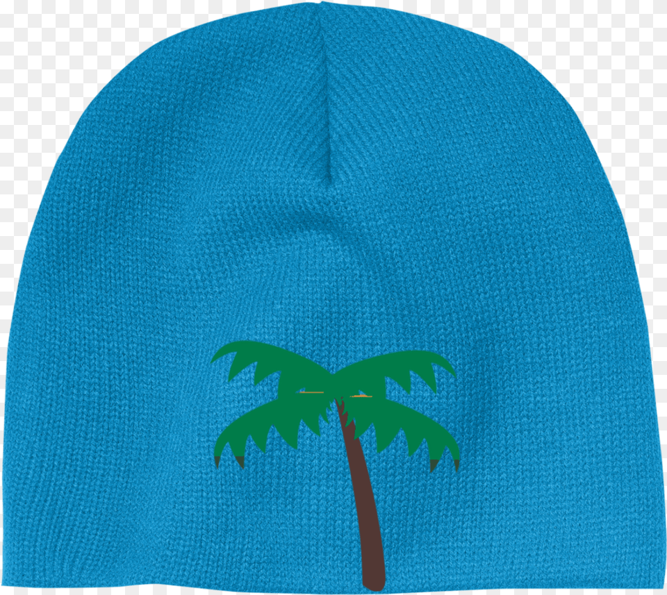 Download Hd Palm Tree Emoji Cp91 100 Acrylic Beanie, Cap, Clothing, Hat, Swimwear Free Png