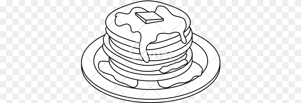 Download Hd Pancakes Drawing Line Art, Food, Meal, Saucer, Bread Png Image