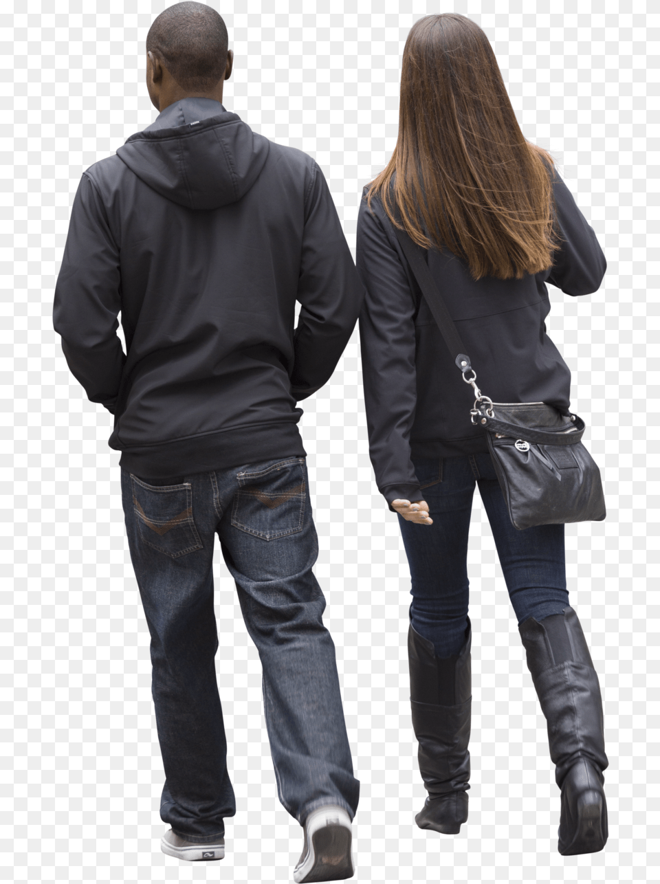 Download Hd People Walking Walking People, Pants, Clothing, Coat, Jeans Png Image