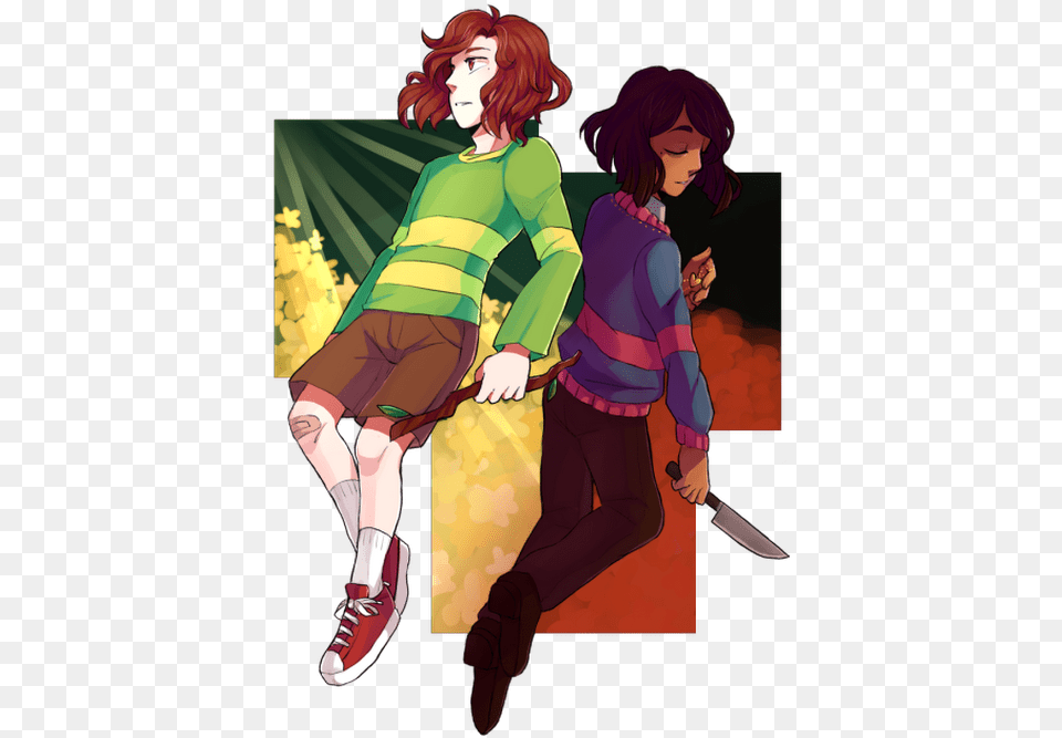 Hd Photo Betty Chara Frisk X Sans Transparent Underswap Frisk And Chara, Adult, Publication, Person, Female Free Png Download