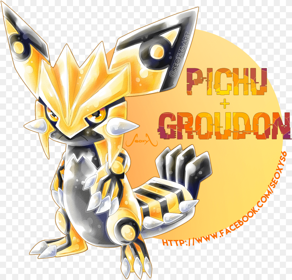 Download Hd Pichu Groudon For More Of Pokemon Fusions Seoxys, Animal, Invertebrate, Insect, Wasp Free Png