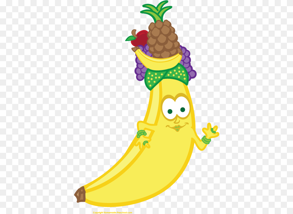 Hd Pineapple Clipart Banana Cute Transparent Fruit Clipart With Face, Food, Plant, Produce, Baby Free Png Download