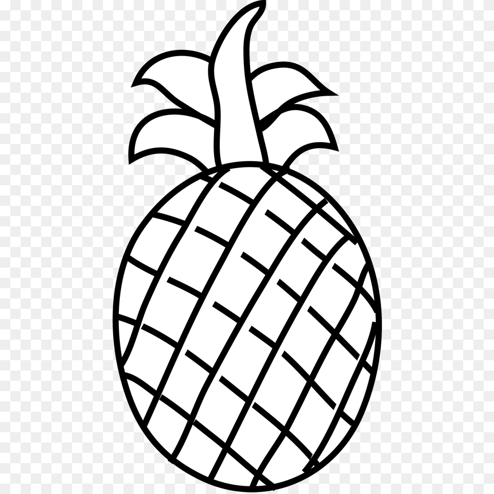 Download Hd Pineapple Fruit Food Fruits Clipart Black And Black And White Fruit Clip Art, Plant, Produce Free Png