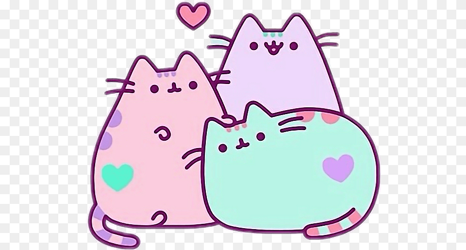 Download Hd Pink Blue Lila Pusheen Cat Lovely Cute Pastel Pusheen, Bag, Accessories, Handbag, Birthday Cake Free Transparent Png