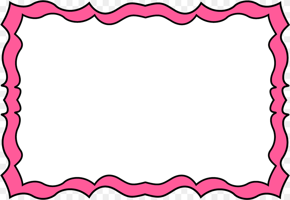 Download Hd Pink Squiggly Frame Black And White Frame Black And Pink Border, Paper, Home Decor Free Transparent Png