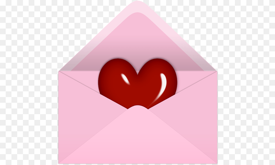 Download Hd Pink Valentine Letter With Red Heart Clipart Girly, Envelope, Mail Free Transparent Png