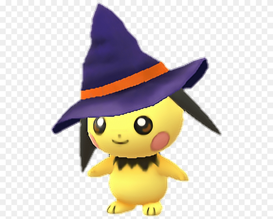 Download Hd Pokemon Sticker Pichu Witch Hat Transparent Witch Hat Pichu, Clothing, Sun Hat, Baby, Person Free Png