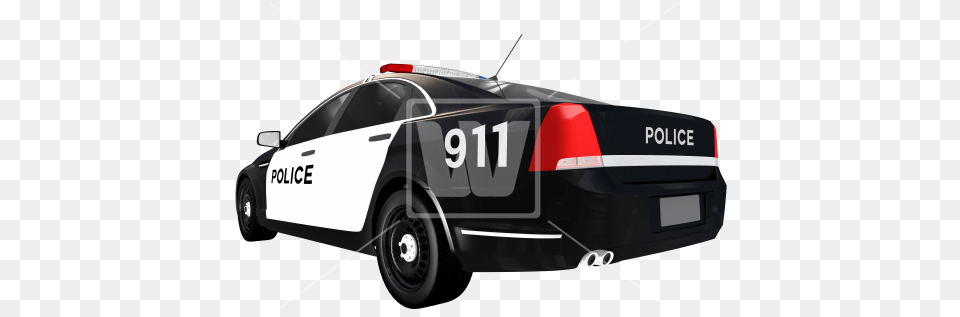 Download Hd Police Car Rear View Police Car Back View, Police Car, Transportation, Vehicle, Machine Free Transparent Png