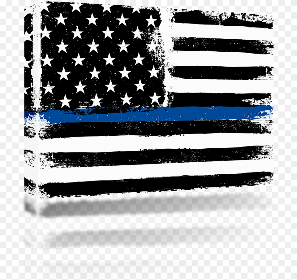 Download Hd Police Flag Blue Line Grunge Us Flag Grunge Distressed Thin Blue Line Flag, American Flag, Car, Transportation, Vehicle Png Image