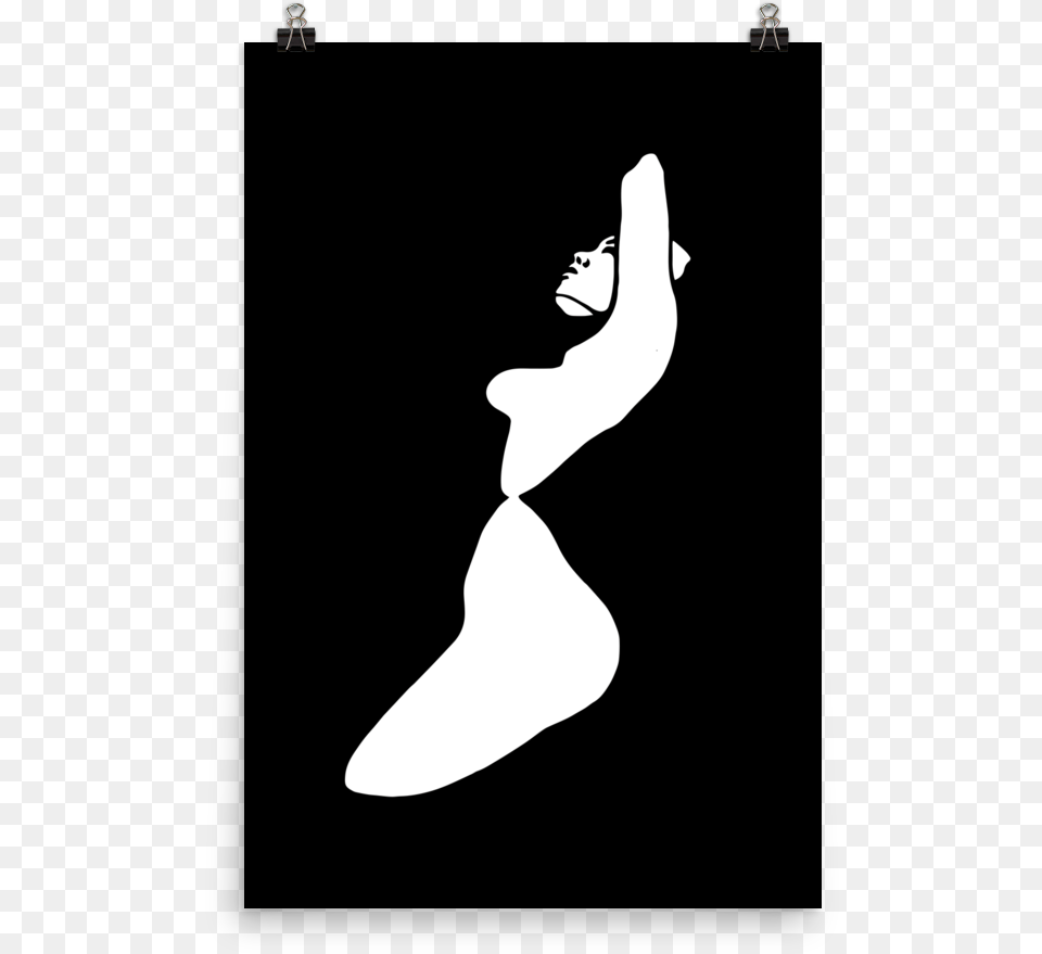 Download Hd Printed Watercolor Hot Girl Poster Of A Sexy Illustration, Stencil, Adult, Person, Woman Png Image