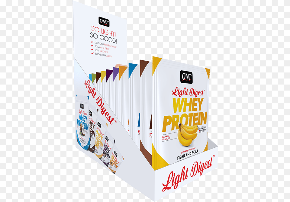 Download Hd Qnt Direct Whey Protein Light Digest Chocolate Big Mac, Advertisement, Poster, Banana, Food Png Image