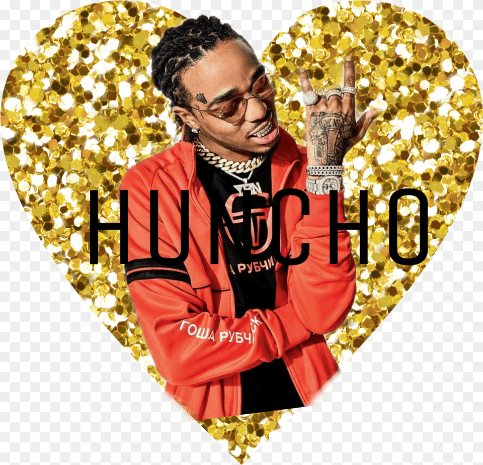 Download Hd Quavo Sticker Heart, Adult, Person, Man, Male Free Png