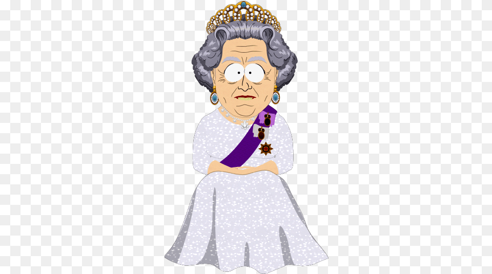 Download Hd Queen Elizabeth Ii South Park Transparent Queen Elizabeth The Queen Cartoon, Lady, Person, Baby, Accessories Free Png